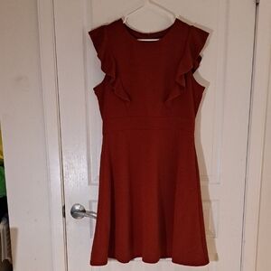 🌿 Terracotta Ruffle Daydream Dress